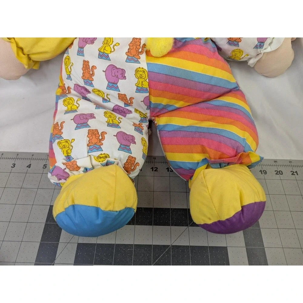 Cloth Clown Plush Doll 24 Inch Yarn Hair Circus Stuffed Animal Toy